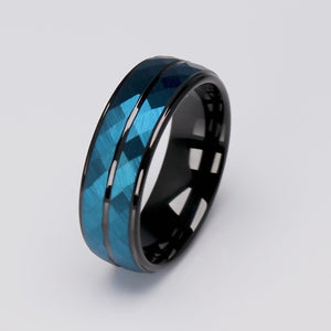 Blue with Black Tungsten Ring - 8mm Width - TCR204