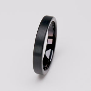 Men's or Women's Black Tungsten Ring - 4mm Width - TCR131