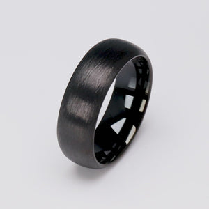 Men's Black Tungsten Ring - 8mm Width - TCR097