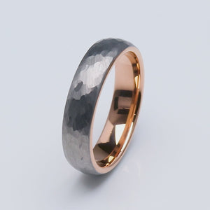 Tungsten Ring with Rose Gold - 6mm Width - TCR188