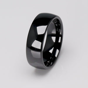 Black Ceramic Mens Wedding Ring - 8mm Width - CER031