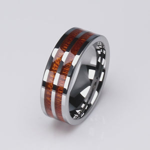 Tungsten Ring with Koa Wood - 8mm Width - TCR092