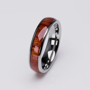 Tungsten Ring with Padauk Wood Inlay - 6mm Width - TCR160