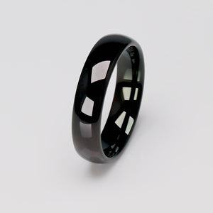 Men's or Women's Black Tungsten Ring - 6mm Width - TCR129