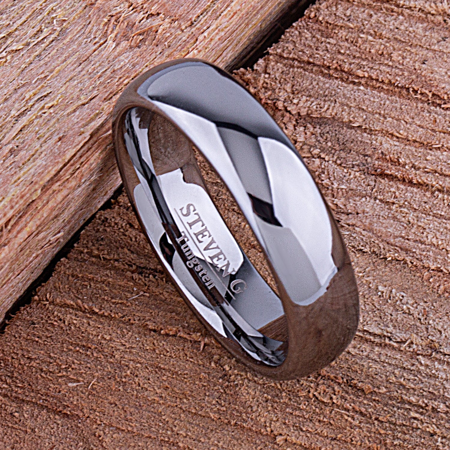 Tungsten Traditional Unisex Band 6mm - TCR027 traditional engagement or promise ring for him Steven G Designs Ltd