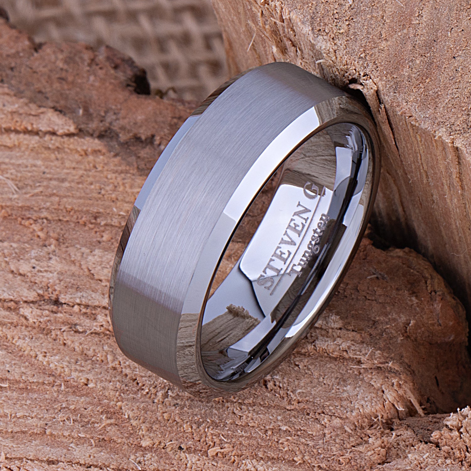 Tungsten Mens Wedding Ring 8mm - TCR030 traditional engagement or promise ring for boyfriend Steven G Designs Ltd