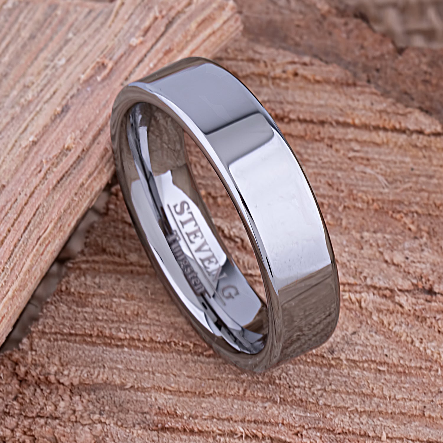 Tungsten Promise Ring High Polish 6mm - TCR060 traditional men’s wedding or engagement band or promise ring for boyfriend