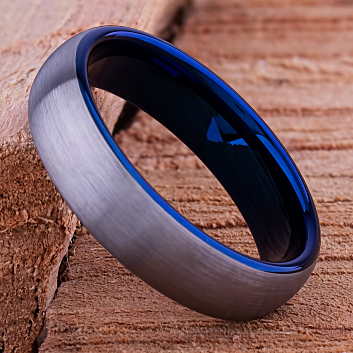 6mm Tungsten Ring Black and Blue Plated Tungsten Wedding Band Anniversary Band Engagement Band Promised popular Ring Comfort Fit Mens Wedding Ring