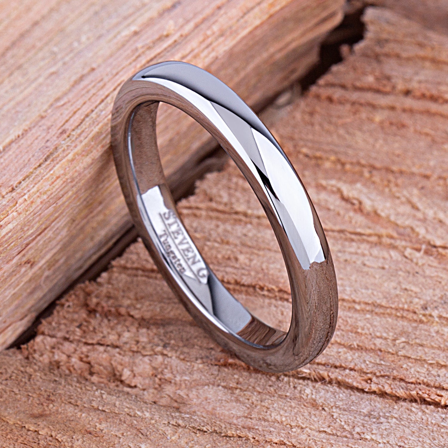 Tungsten Unisex Band 3mm - TCR122 unique men’s wedding or engagement band or anniversary ring for husband