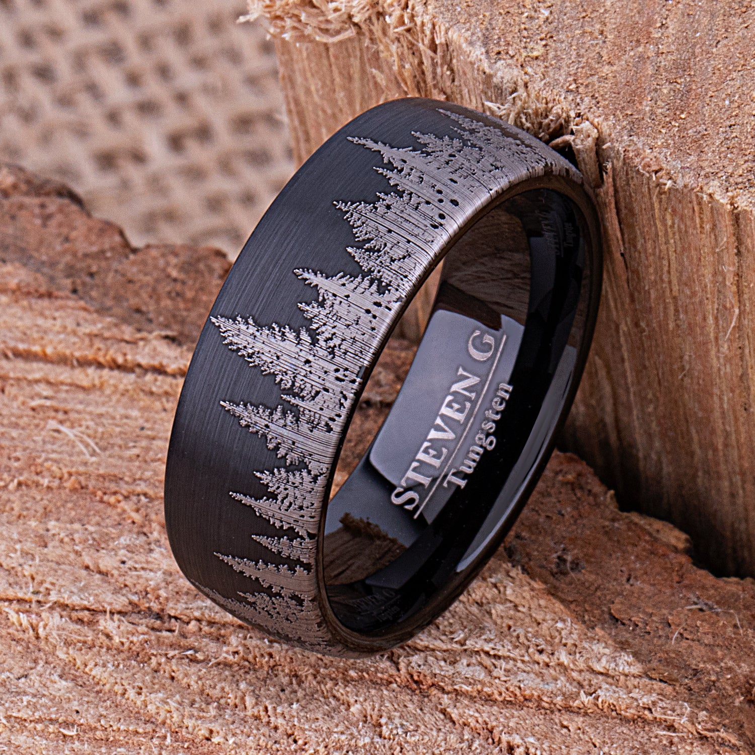 Black Men's or Women's Tungsten Wedding Ring or Band 6mm