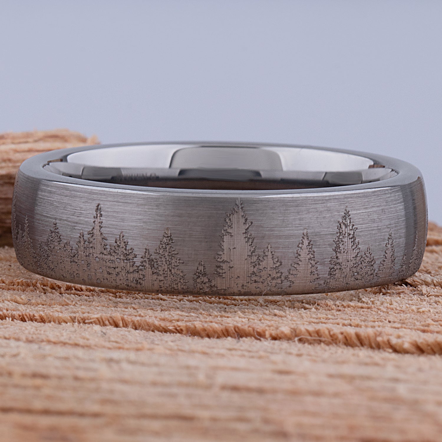 Forest Tungsten Ring for Weddings or store Engagements 6mm Wide, Promise Ring or Anniversary Band For Men or Women, Unique Outdoor Unisex Style