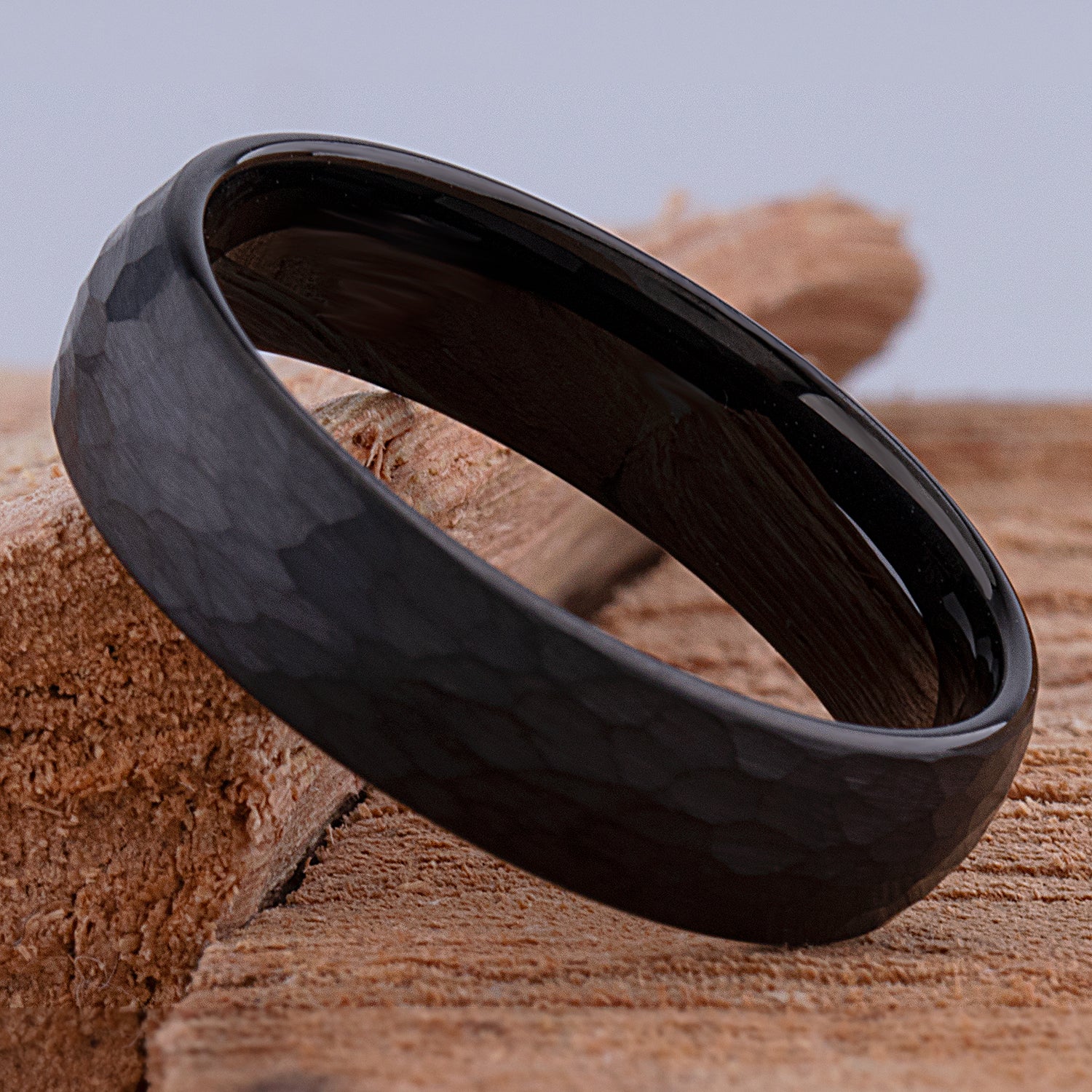 Black Tungsten Men's Wedding Band 6mm Wide with Light Hammer and Brushed store Finish, Unique Wedding Ring or Anniversary Gift For Him