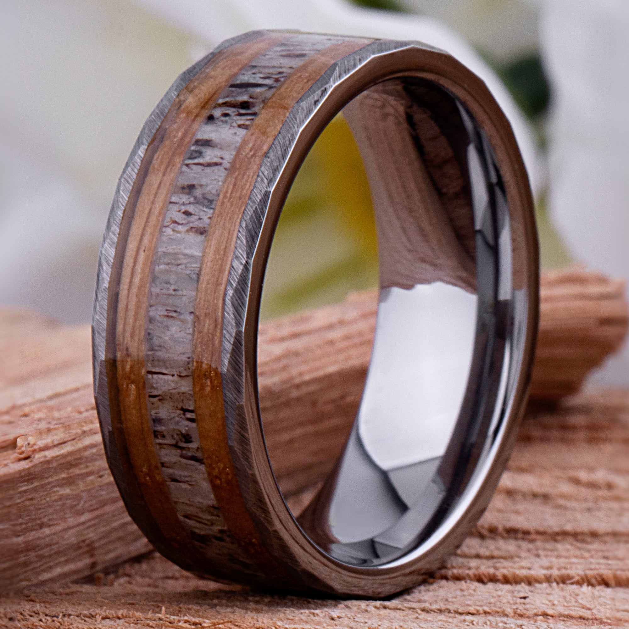 Tungsten Whiskey Barrel Wood and Antler Ring Man on sale Wedding Band, Whisky Barrel Ring, Whisky Barrel Band