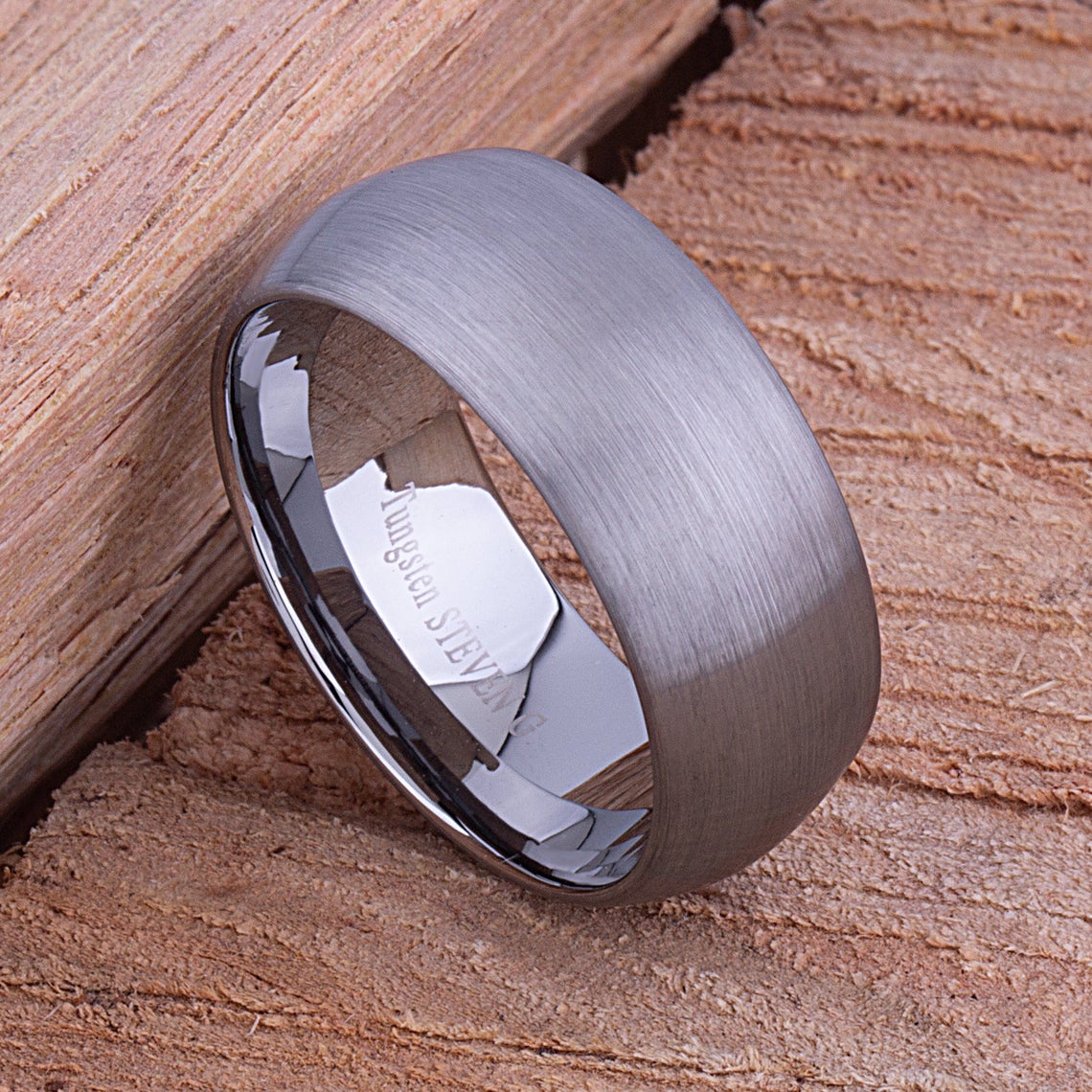 Tungsten Wedding Band Brushed Finish 9mm - traditional men’s wedding or engagement band or anniversary ring for husband