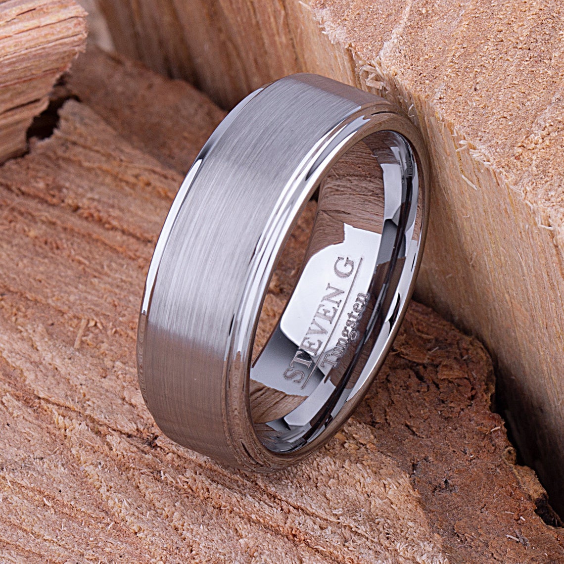 Tungsten Wedding Ring 8mm - TCR068 traditional men’s wedding or engagement ring or promise band for him