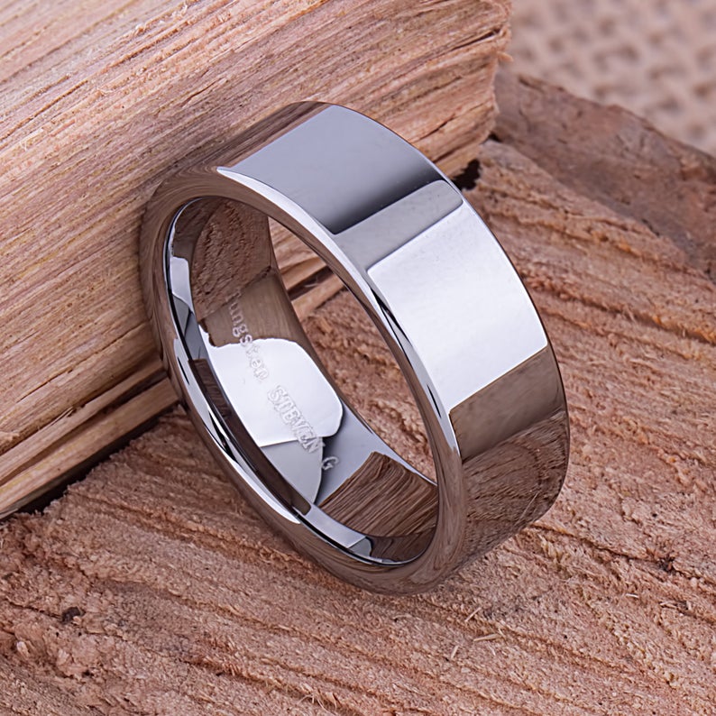 Tungsten Men's Wedding Ring 8mm - TCR038 traditional engagement or anniversary ring for husband Steven G Designs Ltd